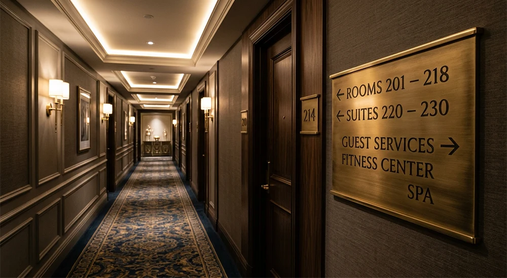 hotel signage indoor wayfinding