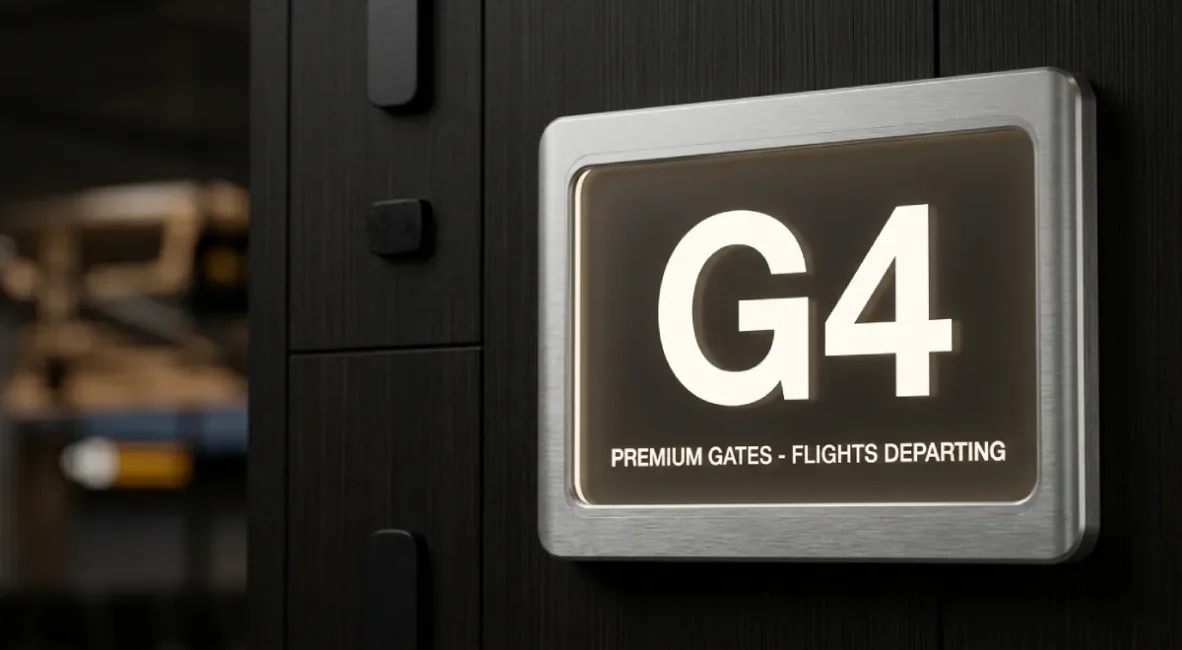 custom wayfinding signs terminal navigation LED backlit