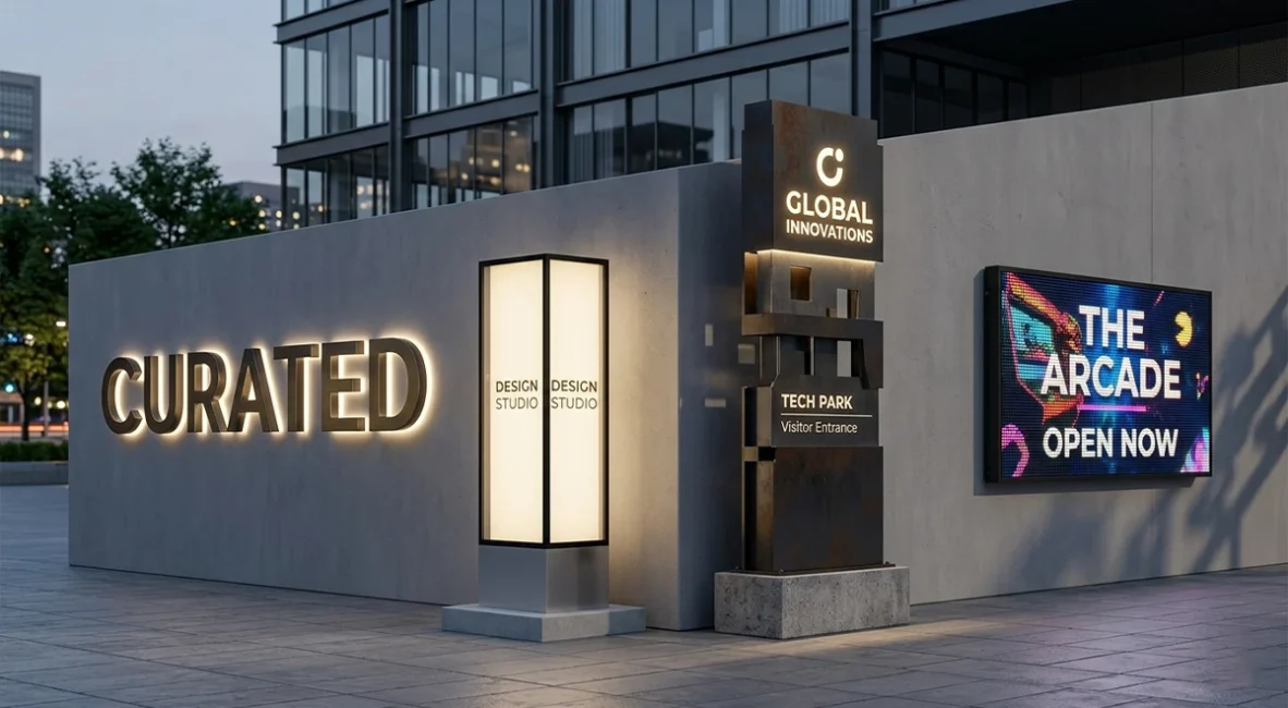 firma luminoasa exterior romania